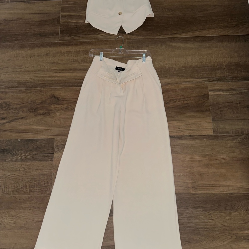 Aakaa Cream Wide-Leg Jumpsuit